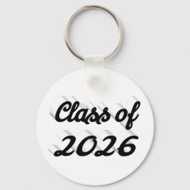 Class of 2026 black script graduation  nyckelring
