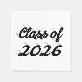 Class of 2026 black script graduation pappersservett