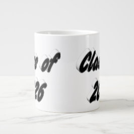 Class of 2026 black typography graduation jumbo mugg