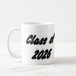 Class of 2026 black typography graduation kaffemugg