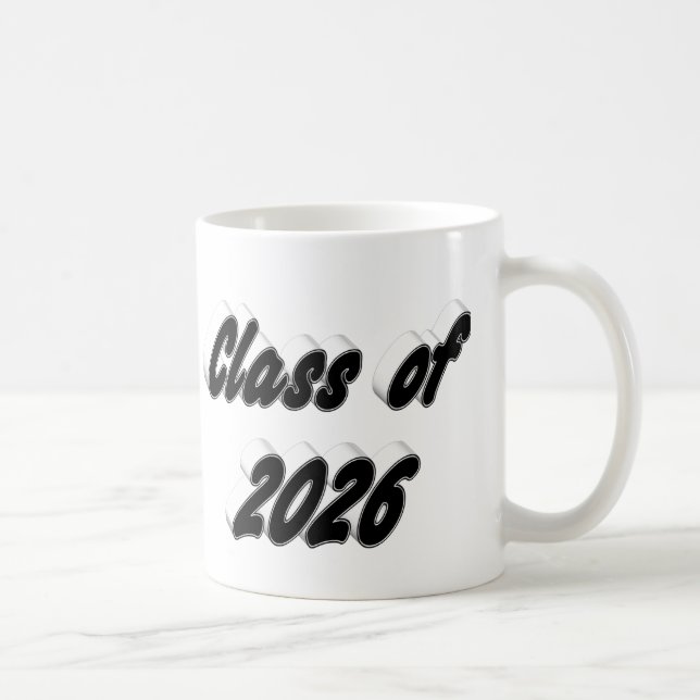 Class of 2026 black typography graduation kaffemugg (Höger)