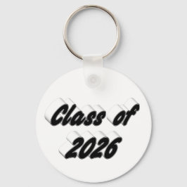 Class of 2026 black typography graduation  nyckelring