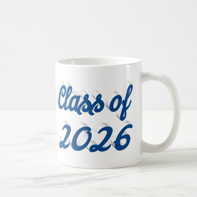 Class of 2026 blue script graduation  kaffemugg (Höger)