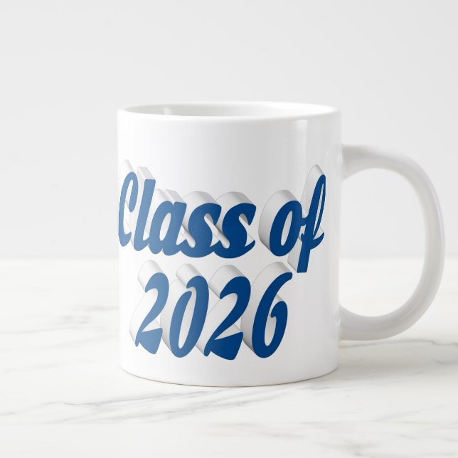 Class of 2026 blue text graduation jumbo mugg (Höger)