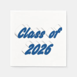 Class of 2026 blue typography graduation pappersservett