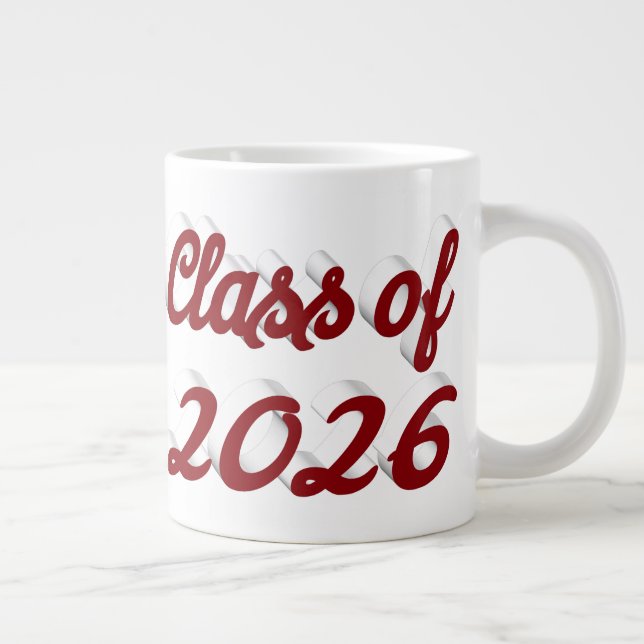 Class of 2026 burgundy script graduation jumbo mugg (Höger)