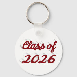 Class of 2026 burgundy script  graduation  nyckelring