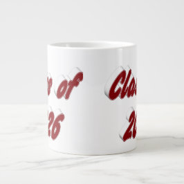 Class of 2026 burgundy typography graduation jumbo mugg