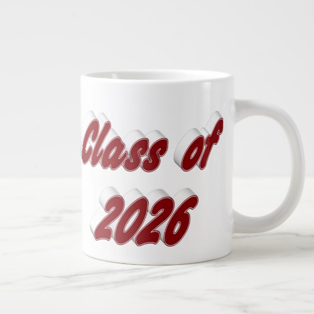 Class of 2026 burgundy typography graduation jumbo mugg (Höger)