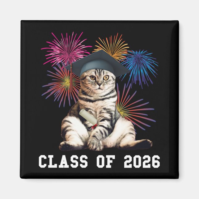Class Of 2026 Cat Lover Magnet (Framsidan)