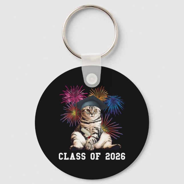 Class Of 2026 Cat Lover Nyckelring (Framsida)
