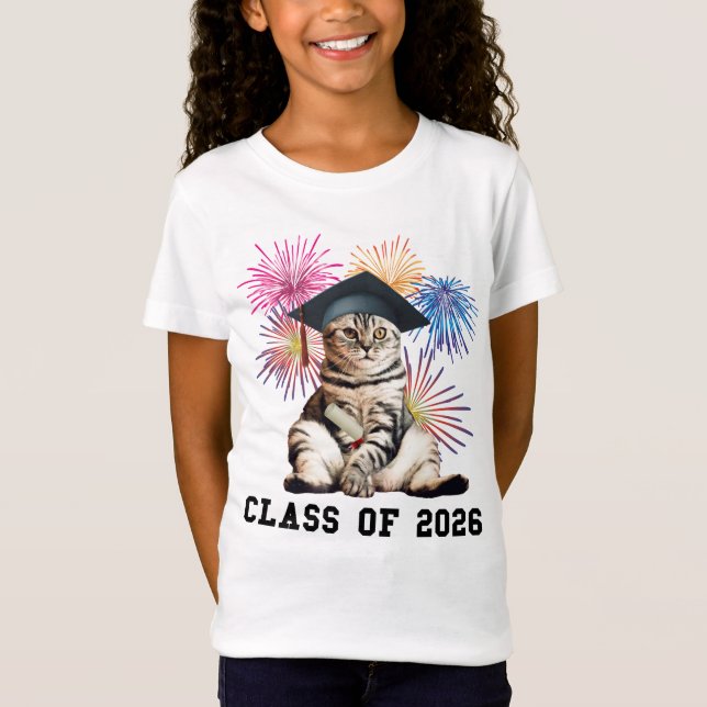 Class Of 2026 Cat Lover T Shirt (Framsida)
