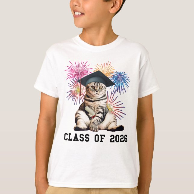 Class Of 2026 Cat Lover T Shirt (Framsida)