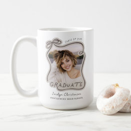 Class of 2026 Custom Bow Photo Graduation Kaffemugg