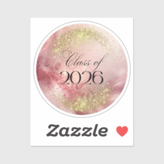 Class of 2026 - Custom Cut Vinyl Sticker (Pink) Klistermärken