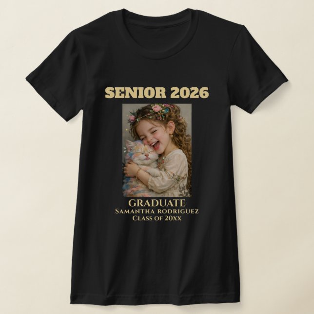 Class of 2026 Custom Photo Graduation T-Shirt Gift (Laydown)