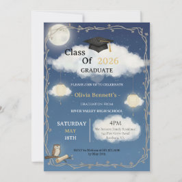 Class of 2026 Die Cut Graduation Inbjudningar