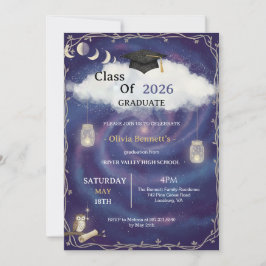 Class of 2026 Die Cut Graduation Invitation Custom Inbjudningar