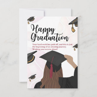 Class of 2026 Female Graduate Congratulations Card Inbjudningar