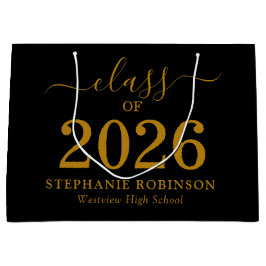 Class of 2026 Gold Script On Black Graduation