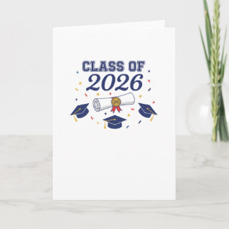 Class of 2026 Grad Caps and Diploma Card Blank Kort