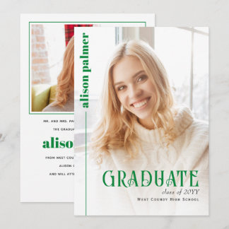 Class of 2026 GRADUATE minimalist green photo Meddelande