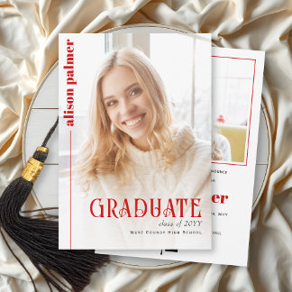 Class of 2026 GRADUATE minimalist red photo Meddelande