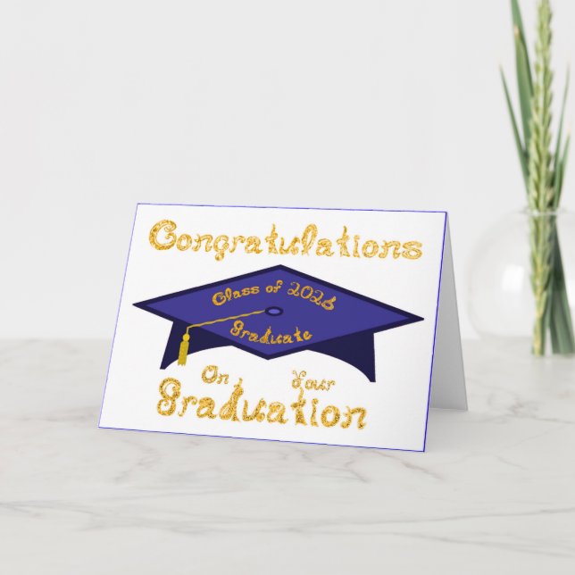 Class of 2026 Graduate Navy Blue Gold Kort (Framsida)