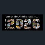 Class of 2026 Graduation 41 Photo Collage Black Poster<br><div class="desc">Congratulate and celebrate your Class of 2026 graduate with this modern black poster sign with 41 photos in the shape of the numbers 2026. Personalize the text at the top of the poster; the sample shows "Congratulations Name." OPTIONS: The sample is shown in a 60x24" size on Value Paper (Matte);...</div>
