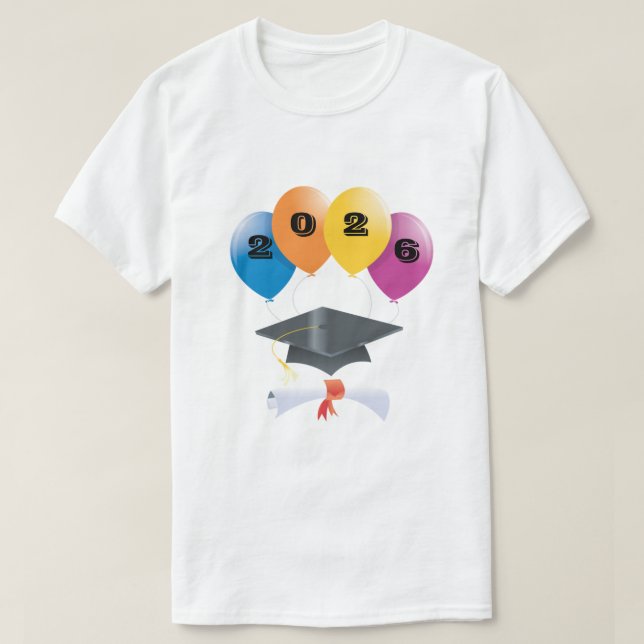Class of 2026 Graduation Balloons Graduate Diploma T Shirt (Design framsida)