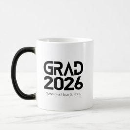 Class of 2026 Graduation Black White Minimalist Magisk Mugg
