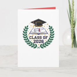 Class of 2026 Graduation Cap Folded Blank Card Kort