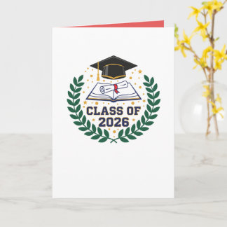 Class of 2026 Graduation Cap Folded Blank Card Kort