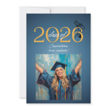 Class of 2026 Graduation Celebration Modern Blue &