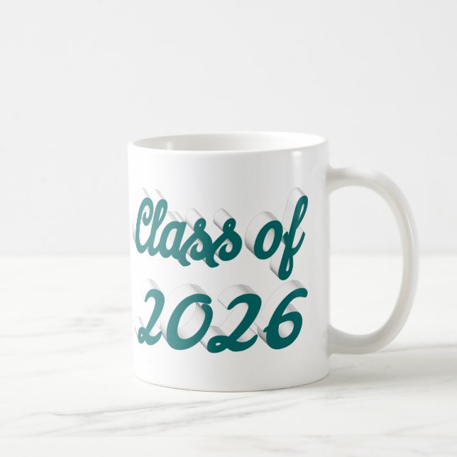 Class of 2026 green script  graduation  kaffemugg (Höger)
