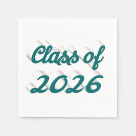 Class of 2026 green script graduation pappersservett