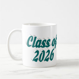 Class of 2026 green text graduation kaffemugg
