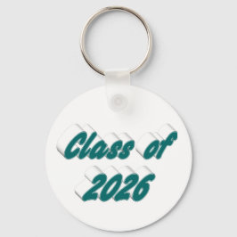 Class of 2026 green typography   graduation  nyckelring
