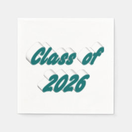 Class of 2026 green typography graduation pappersservett