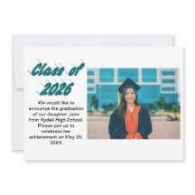 Class of 2026 green typography graduation photo