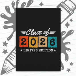 Class of 2026 Limited Edition Vintage Graduation Kort