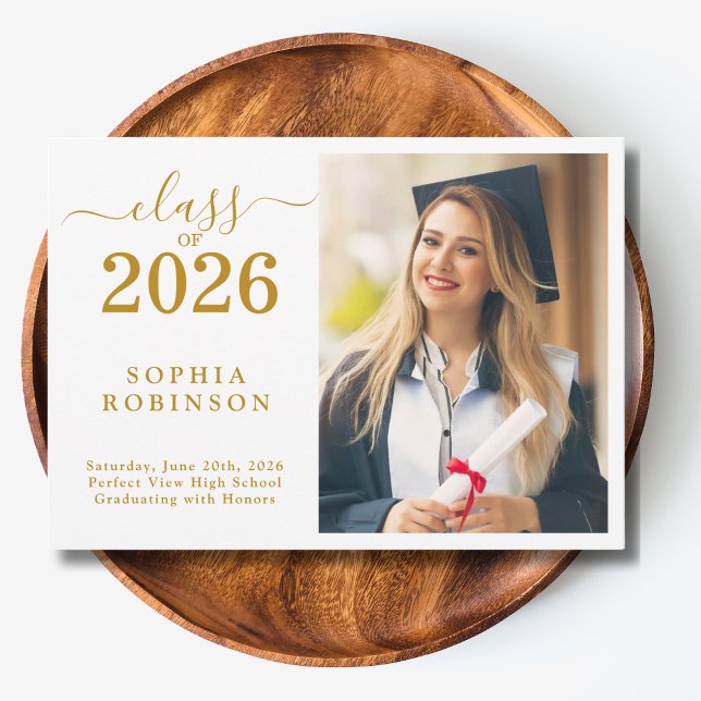 Class of 2026 Photo Modern Graduation Announcement Inbjudningar (Skapare uppladdad)