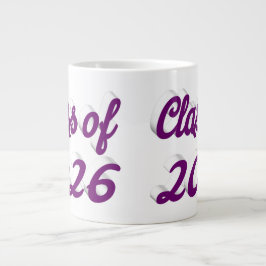 Class of 2026 purple script graduation jumbo mugg