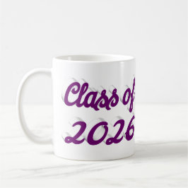 Class of 2026 purple script graduation  kaffemugg