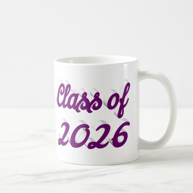 Class of 2026 purple script graduation  kaffemugg (Höger)