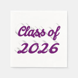 Class of 2026 purple script graduation pappersservett