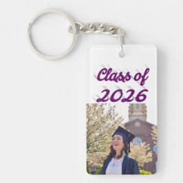 Class of 2026 purple script graduation photo 