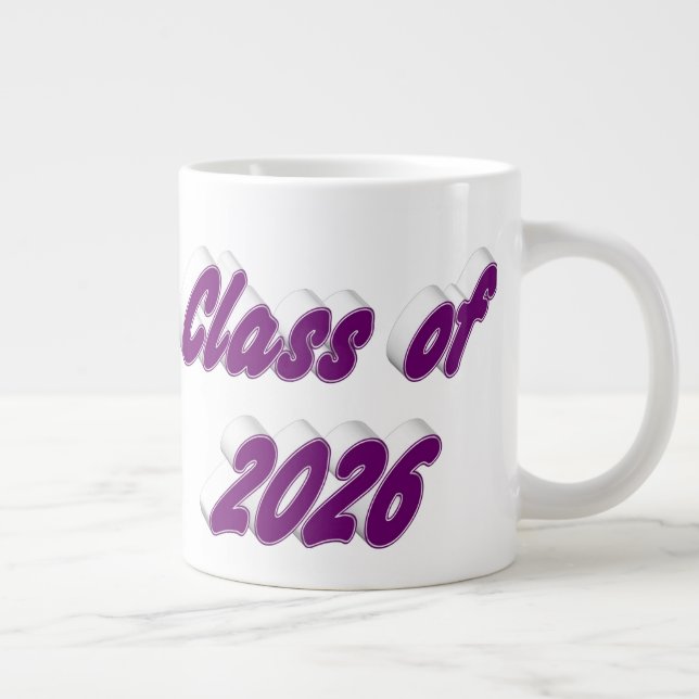 Class of 2026 purple typography graduation jumbo mugg (Höger)