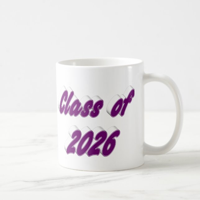 Class of 2026 purple typography graduation kaffemugg (Höger)