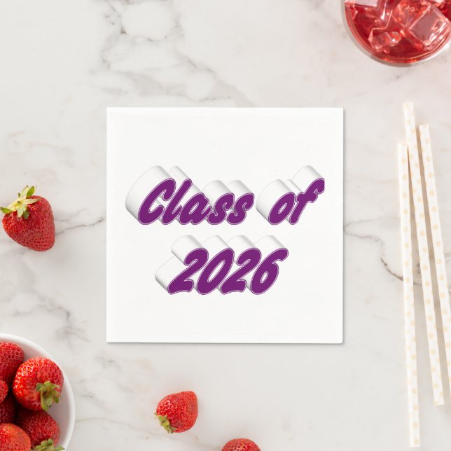 Class of 2026 purple typography  graduation pappersservett (Insitu)
